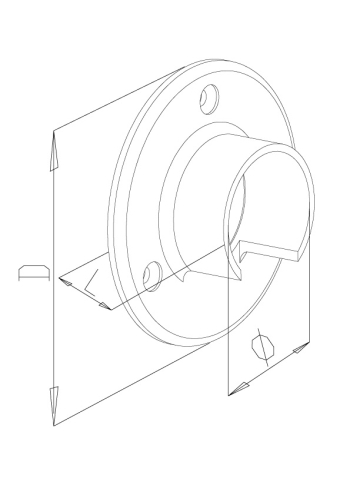 Wall Flange - Model 7060 CAD Drawing